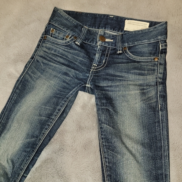 Moussy Vintage Denim Low Rise Jeans Women's Size 24 Luxury Old Money Japan - Picture 3 of 9